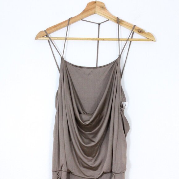 Guess Šaty Sleeveless Strappy T-Back Brown Dress - Picture 5 of 9